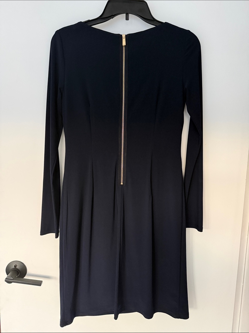 Vince Camuto Navy Long-Sleeve Jeweled Neck Dress - Picture 4 of 4